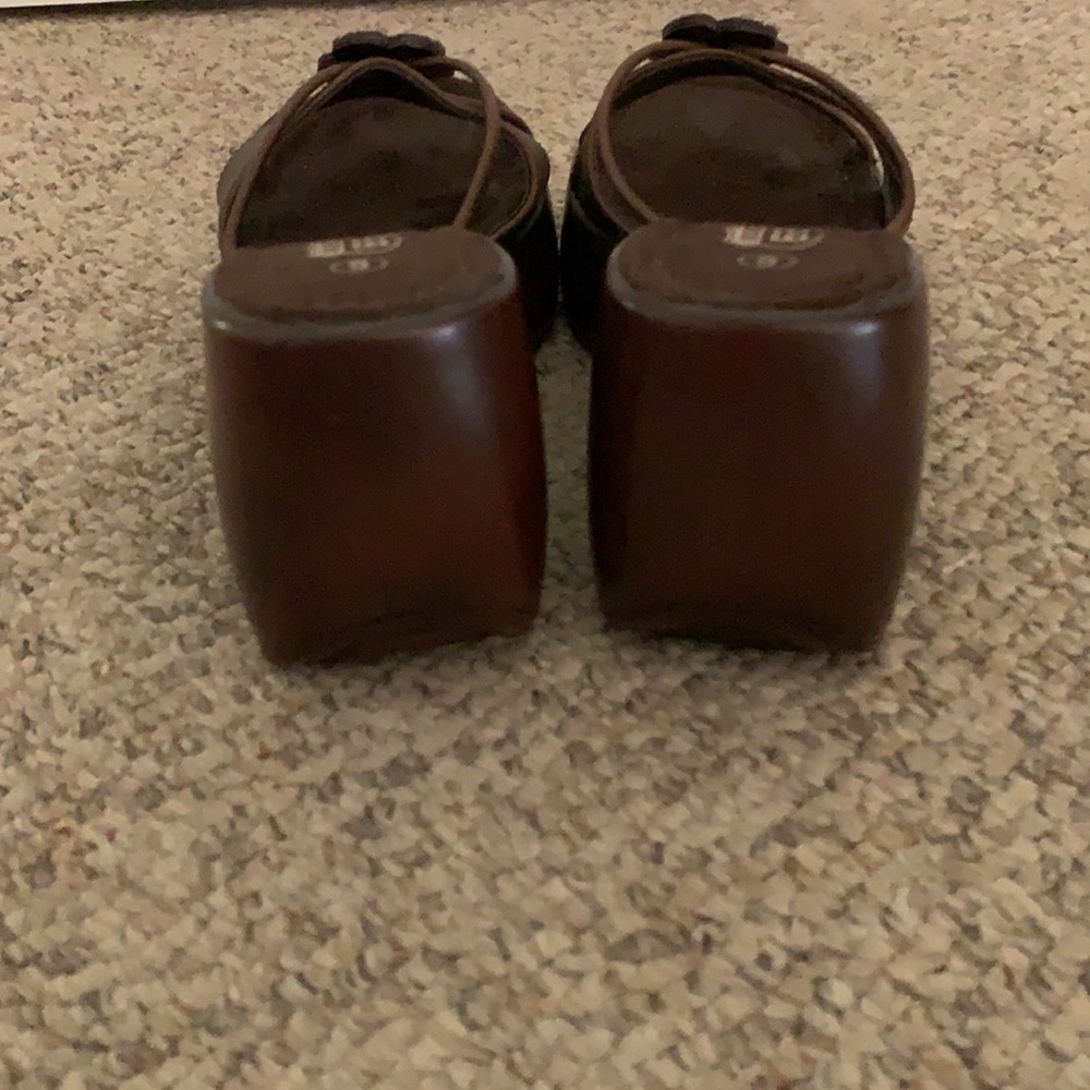 Vtg 90s Route 66 brown platform Y2K strappy sandals sz 6 - Picture 5 of 7